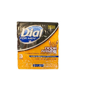 Dial For Men 24 Hour Odor Armor Antibacterial Bar Soap 3 Bars / 1 Pack (new look